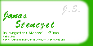 janos stenczel business card